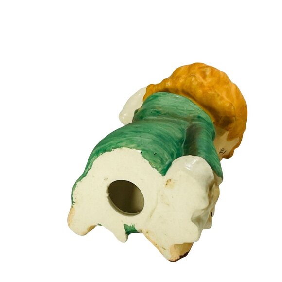 Lefton Shepherd Boy Girl Sheep Staff Figurine Christmas Holy Vintage Hand Paint - Picture 7 of 7